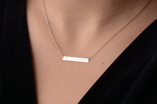 3D Engraved Bar Necklace – Be Monogrammed
